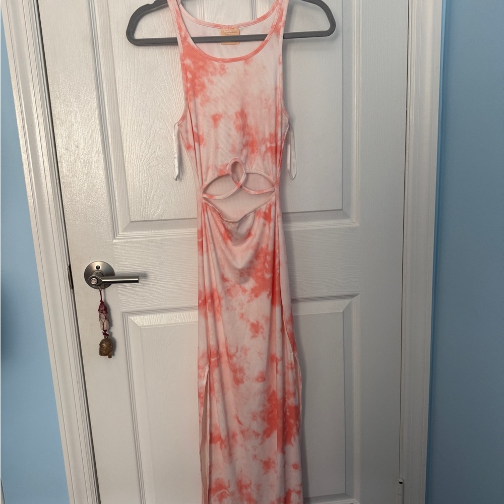 Tie-Dye Cutout Maxi Dress